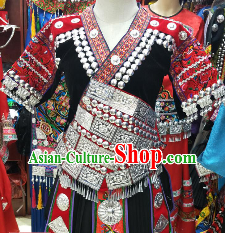 Chinese Traditional Guizhou Miao National Minority Stage Performance Clothing Miao Ethnic Woman Costumes