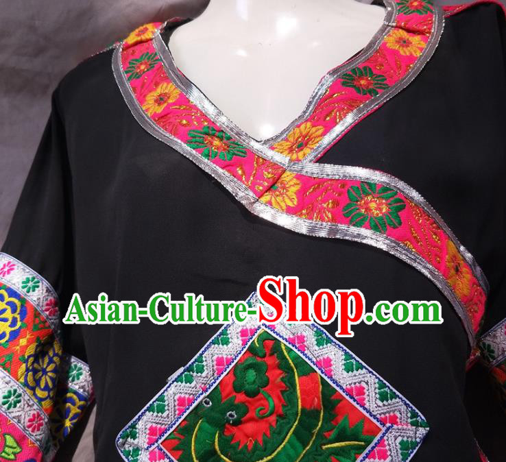 Chinese Hmong Ethnic Woman Folk Dance Costumes Traditional Miao National Minority Clothing