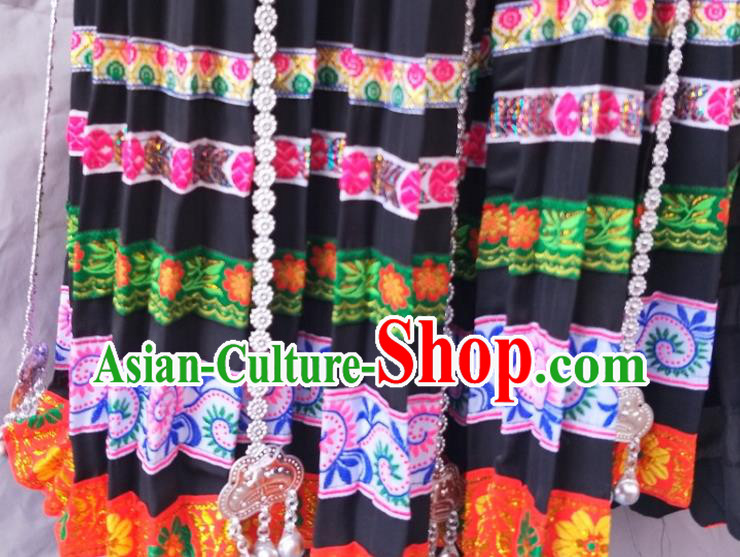 Chinese Hmong Ethnic Woman Folk Dance Costumes Traditional Miao National Minority Clothing