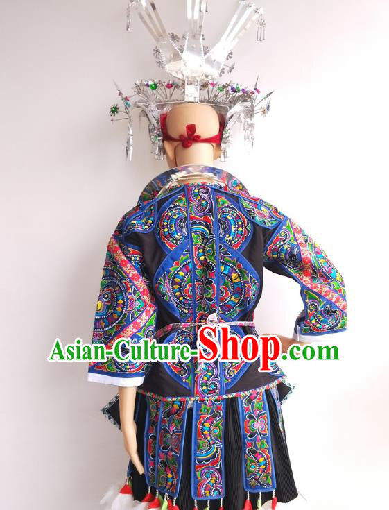 Chinese Guizhou Ethnic Folk Dance Costumes Traditional Miao National Woman Hundred Birds Clothing
