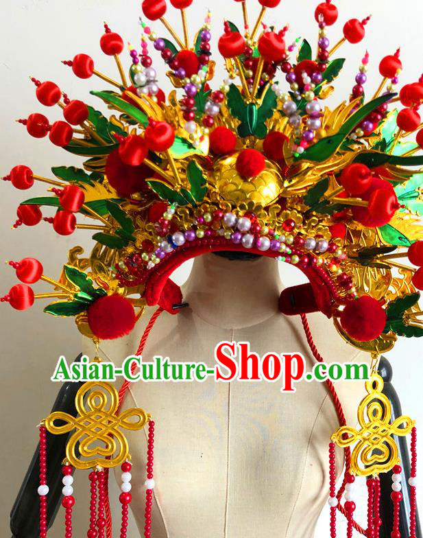 China Traditional Beijing Opera Headdress Handmade Phoenix Coronet Peking Opera Hat