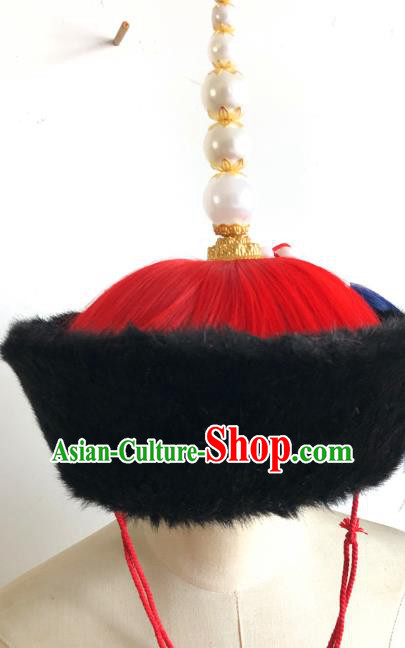 China Traditional Qing Dynasty Emperor Hat Ancient Royal Highness Headwear