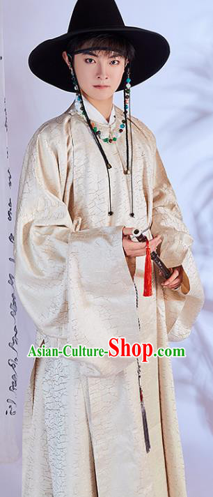 Traditional China Ming Dynasty Swordsman Historical Costumes Ancient Hanfu Priest Frock Clothing