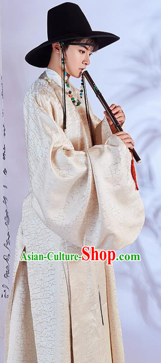 Traditional China Ming Dynasty Swordsman Historical Costumes Ancient Hanfu Priest Frock Clothing