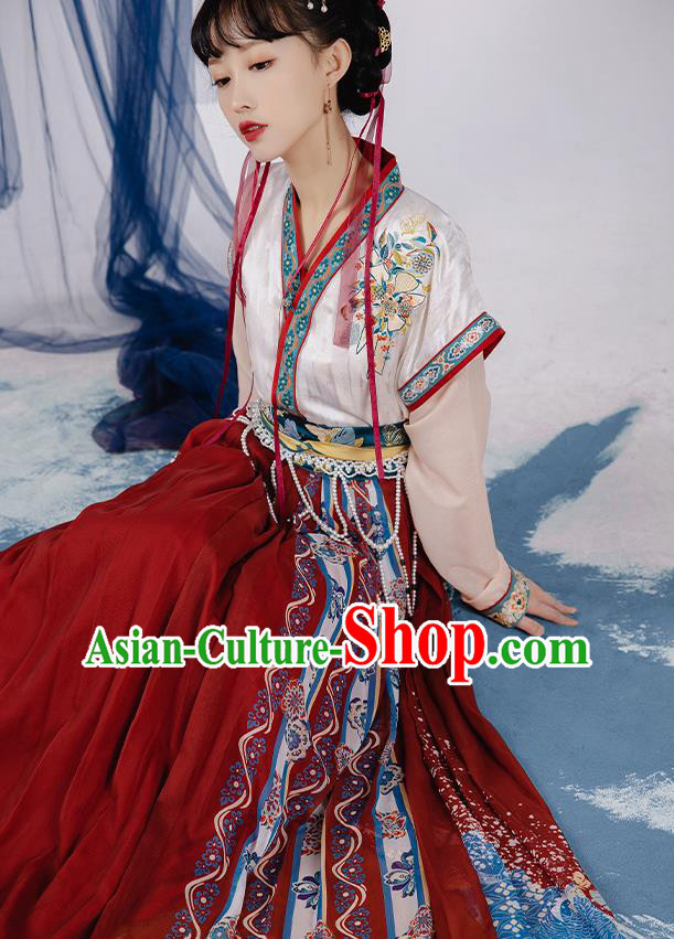 China Traditional Tang Dynasty Young Lady Costumes Ancient Court Maid Hanfu Dress Clothing