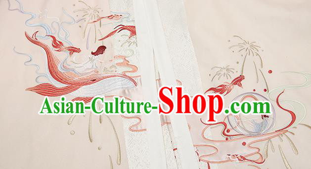 China Traditional Ming Dynasty Court Beauty Hanfu Clothing Ancient Royal Princess Embroidered Cape