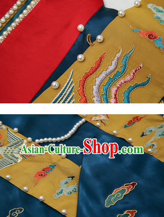 China Ancient Imperial Empress Embroidered Costumes Traditional Song Dynasty Wedding Replica Clothing Full Set