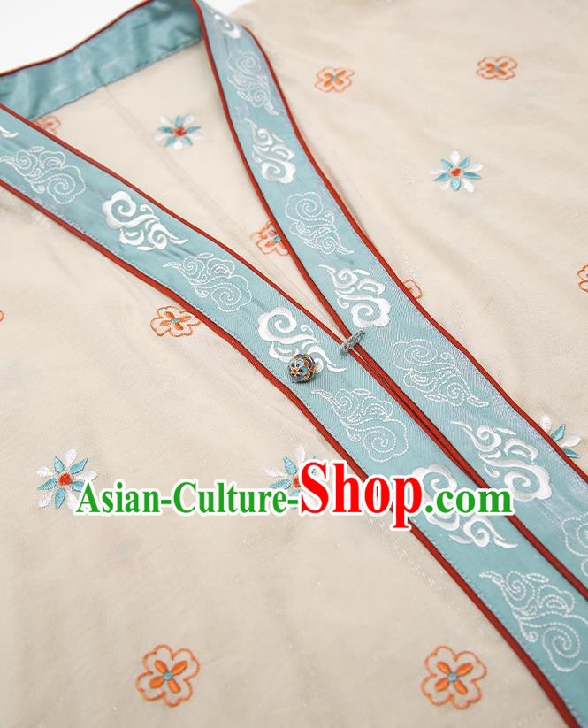 China Ancient Palace Princess Embroidered Costumes Traditional Tang Dynasty Court Lady Replica Clothing