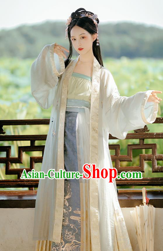 China Traditional Song Dynasty Patrician Lady Replica Clothing Ancient Princess Embroidered Costumes