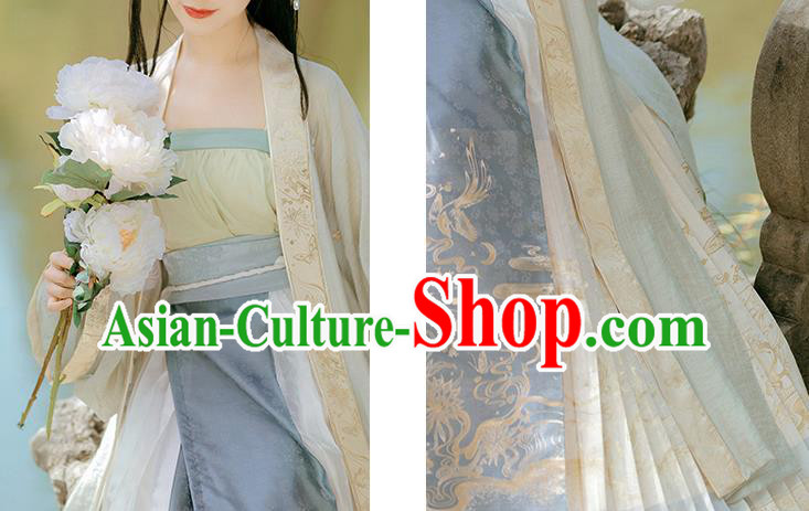 China Traditional Song Dynasty Patrician Lady Replica Clothing Ancient Princess Embroidered Costumes
