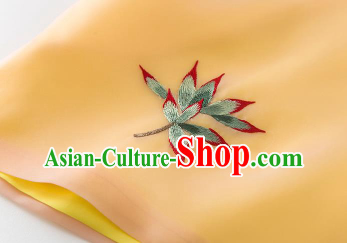 China Traditional Tang Suit Shirt Upper Outer Garment Women Embroidered Orange Organza Blouse
