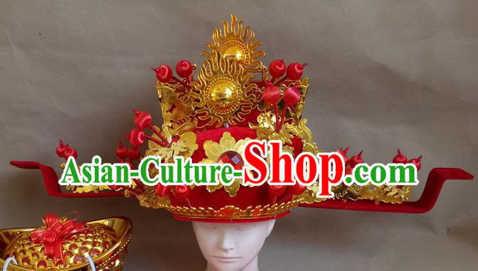 Chinese Beijing Opera Headwear Peking Opera God of Wealth Hat