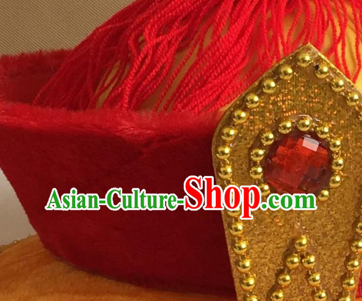 Chinese Ancient Qing Dynasty Emperor Headwear Peking Opera King Hat