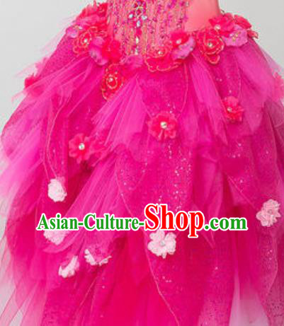 China Opening Dance Rosy Veil Dress Spring Festival Gala Flowers Fairy Dance Costume