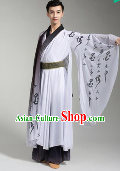 Chinese Classical Dance Costumes Male Ink Dance Clothing Martial Arts Garment for Men