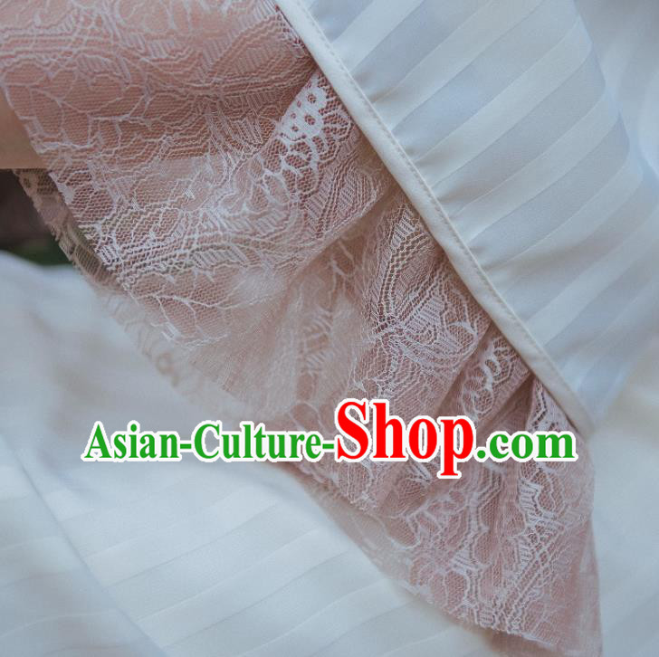 Chinese Traditional Shanghai Young Beauty Cheongsam Clothing National Lace Sleeve Qipao Dress
