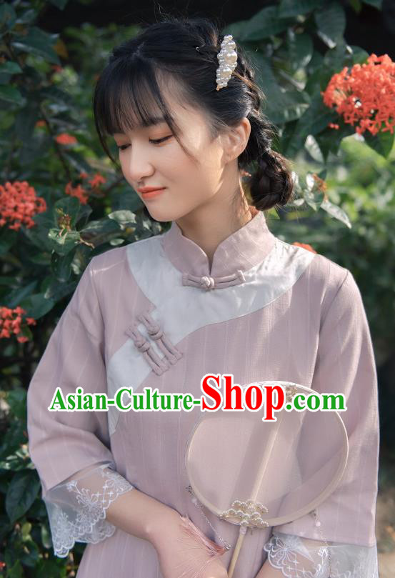 Chinese National Slant Opening Qipao Dress Traditional Clothing Young Lady Cheongsam
