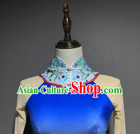 China Traditional Peking Opera Hua Tan Costumes Classical Dance Blue Outfits and Headwear