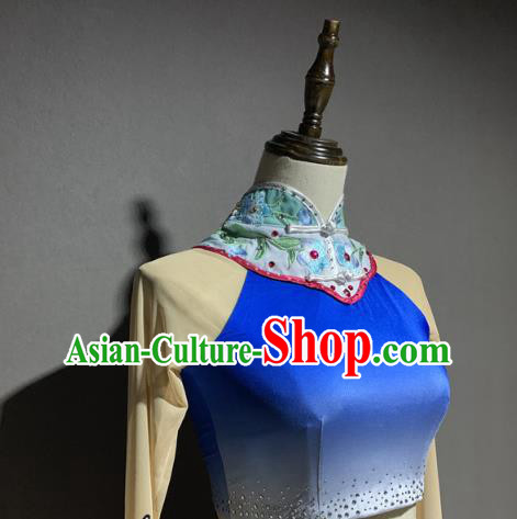 China Traditional Peking Opera Hua Tan Costumes Classical Dance Blue Outfits and Headwear