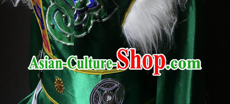 Chinese Zang Nationality Male Costumes Tibetan Ethnic Minority Folk Dance Outfits