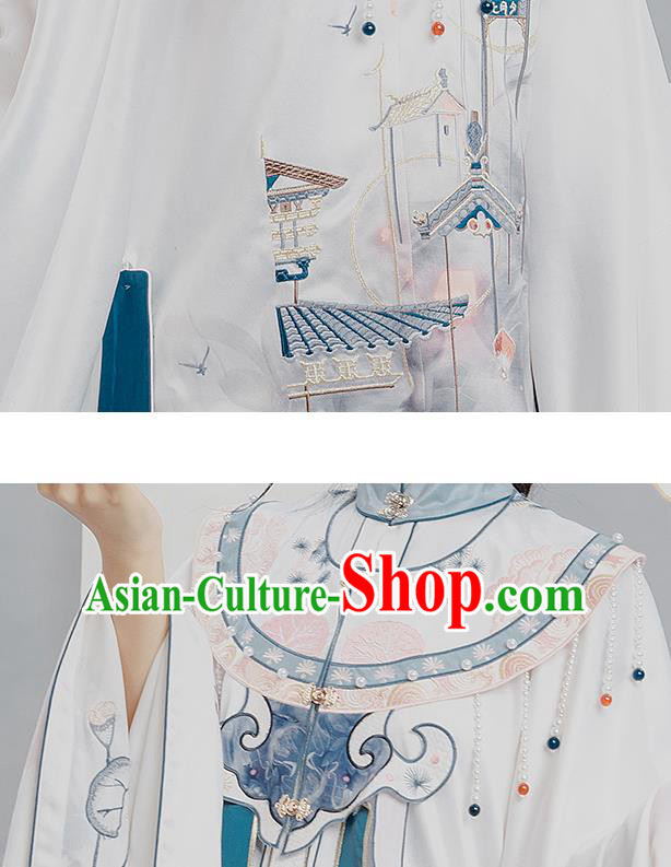 China Traditional Ming Dynasty Princess Hanfu Clothing Ancient Nobility Beauty Embroidered Costumes Full Set