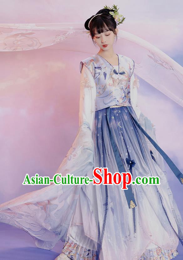 China Ancient Young Beauty Hanfu Dress Clothing Traditional Tang Dynasty Palace Lady Replica Costumes