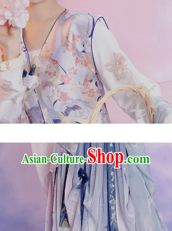 China Ancient Young Beauty Hanfu Dress Clothing Traditional Tang Dynasty Palace Lady Replica Costumes