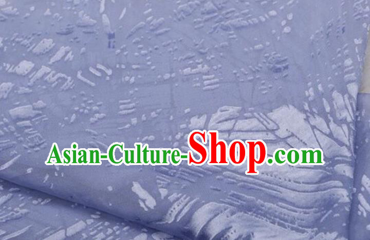 Republic of China Classical Dance Cheongsam Costume Traditional Jacquard Blue Chiffon Qipao Dress