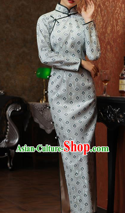 Chinese National Shanghai Beauty Costume Traditional Cheongsam Classical Dance Qipao Dress