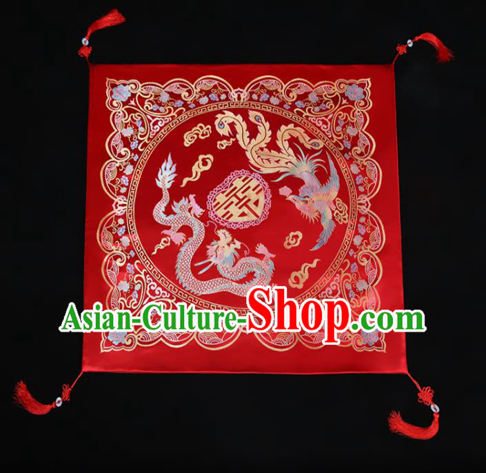 China Xiuhe Suit Satin Headdress Traditional Wedding Headwear Ancient Bride Red Veil