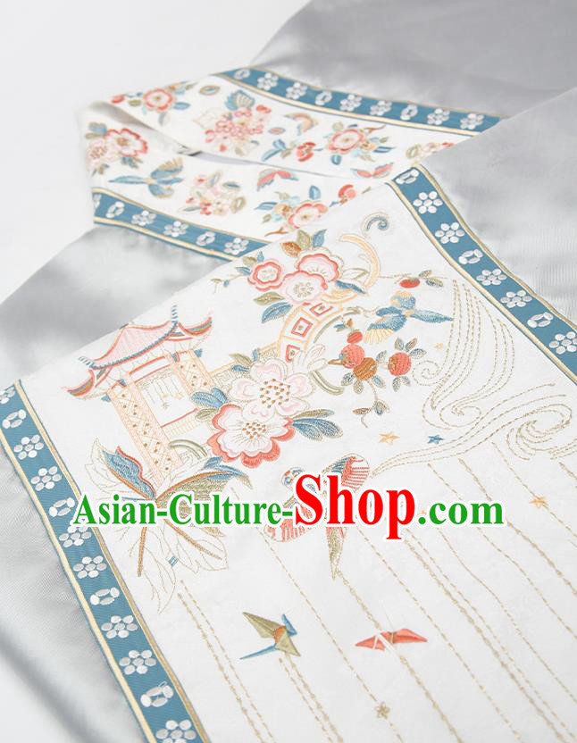 China Traditional Ming Dynasty Nobility Woman Embroidery Costumes Ancient Court Princess Hanfu Clothing