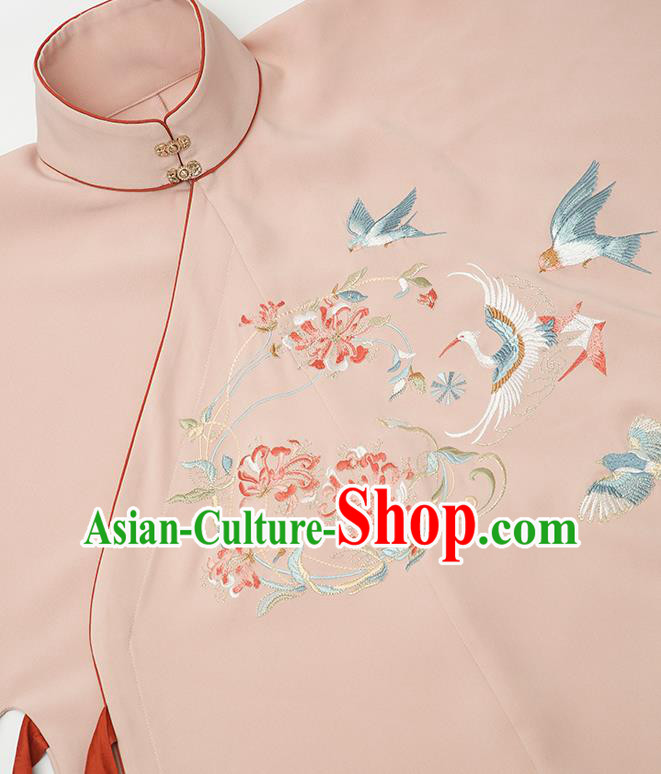 China Traditional Ming Dynasty Nobility Woman Embroidery Costumes Ancient Court Princess Hanfu Clothing