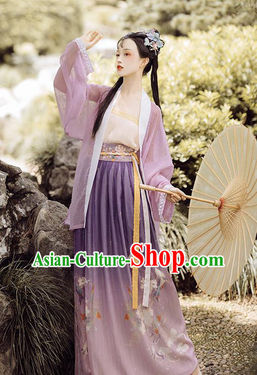 China Ancient Court Lady Hanfu Clothing Traditional Song Dynasty Historical Costumes