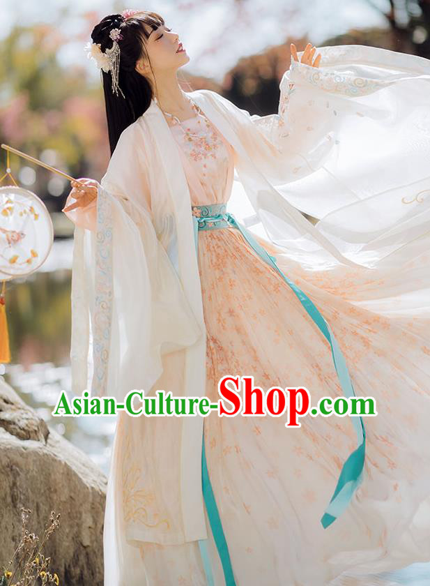 China Traditional Song Dynasty Palace Princess Embroidered Costumes Ancient Court Infanta Historical Clothing