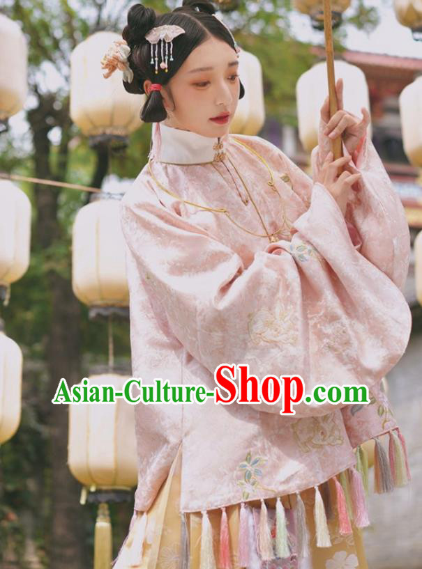 China Ancient Nobility Lady Hanfu Clothing Traditional Ming Dynasty Patrician Female Embroidered Costumes Full Set