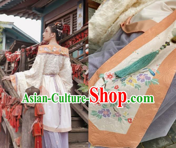 China Ancient Goddess Hanfu Dress Clothing Traditional Tang Dynasty Court Woman Embroidered Costumes