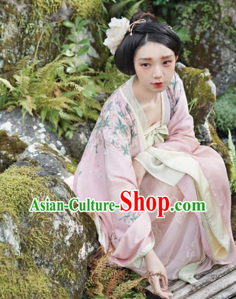 China Traditional Tang Dynasty Imperial Concubine Historical Costumes Ancient Palace Beauty Hanfu Clothing