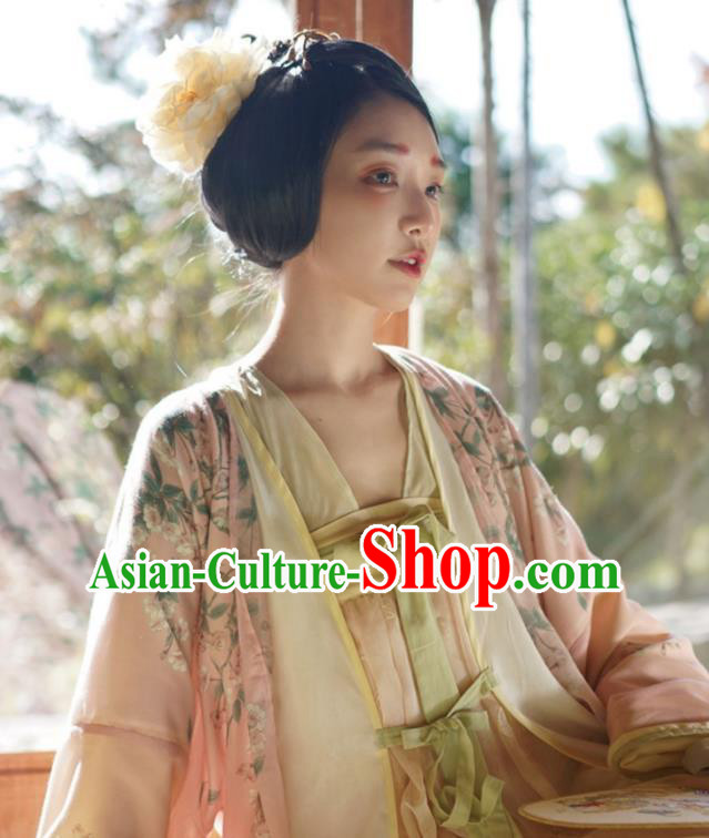 China Traditional Tang Dynasty Imperial Concubine Historical Costumes Ancient Palace Beauty Hanfu Clothing
