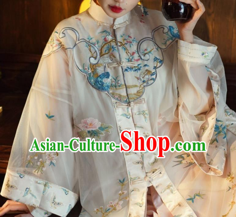 China Traditional Qing Dynasty Court Woman Costumes Ancient Imperial Concubine Embroidered Clothing Complete Set