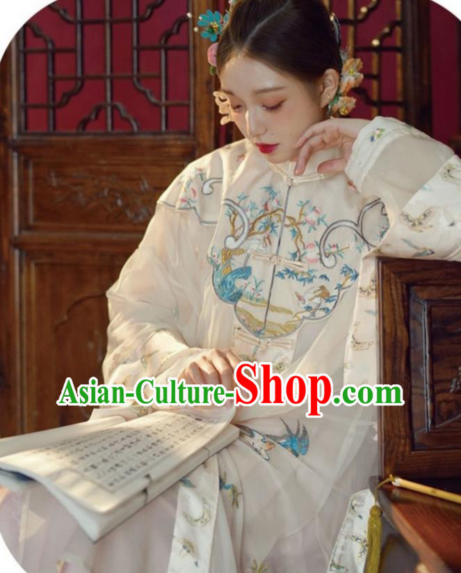 China Traditional Qing Dynasty Court Woman Costumes Ancient Imperial Concubine Embroidered Clothing Complete Set
