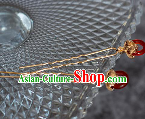 Chinese Traditional Song Dynasty Hanfu Agate Hairpin Ancient Princess Hair Stick Headwear