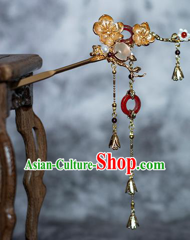 Chinese Traditional Song Dynasty Court Golden Hairpin Ancient Empress Tassel Hair Stick