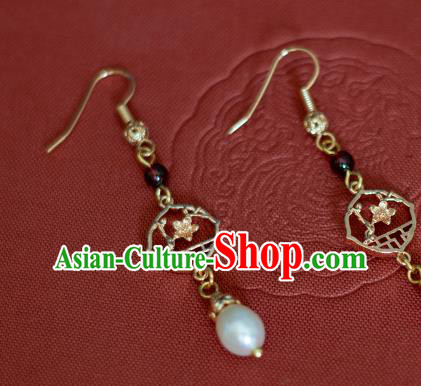 China Traditional Cheongsam Ear Accessories Ancient Princess Garnet Earrings