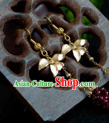 China Traditional Cheongsam Garnet Grape Ear Accessories Handmade Earrings Jewelry