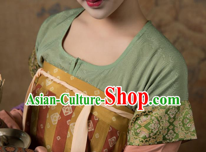 China Ancient Court Lady Hanfu Dress Costumes Traditional Early Tang Dynasty Historical Clothing