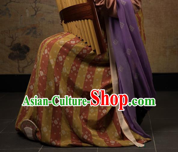 China Ancient Court Lady Hanfu Dress Costumes Traditional Early Tang Dynasty Historical Clothing