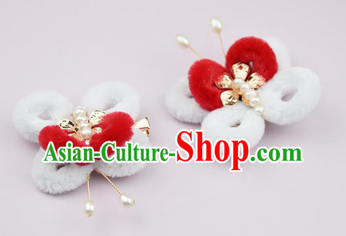 Chinese Traditional Hanfu Velvet Butterfly Hair Claw Handmade Hair Accessories
