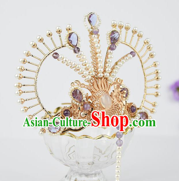 Chinese Handmade Traditional Song Dynasty Hair Accessories Ancient Princess Phoenix Hair Crown