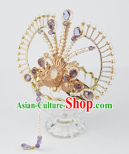 Chinese Handmade Traditional Song Dynasty Hair Accessories Ancient Princess Phoenix Hair Crown