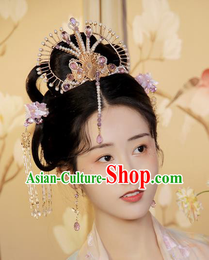 Chinese Handmade Traditional Song Dynasty Hair Accessories Ancient Princess Phoenix Hair Crown